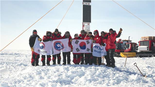 K-루트 탐사대가 지난달 31일 남극내륙기지 후보지에 도착했다. (사진=극지연)