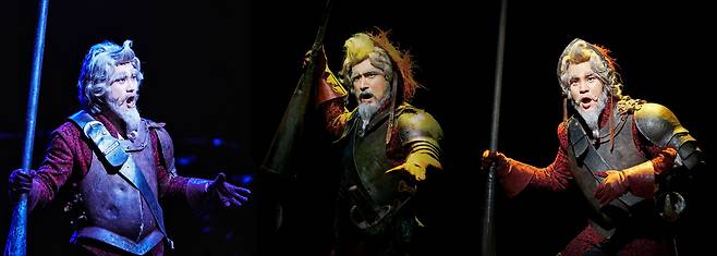 뮤지컬 '맨오브라만차'의 주역 '돈키호테'를 연기하는 세 배우 류정한, 조승우, 홍광호(왼쪽부터). 올 연말 최고 기대작이었으나, 18일 개막 예정이었던 이 공연의 예매는 내년 1월3일 공연분까지 취소됐다. 공연 재개 일정은 아직 정해지지 않았다. /오디컴퍼니