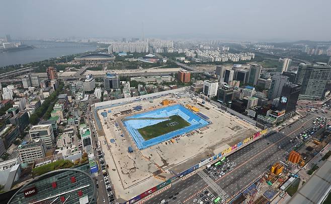 서울 강남구 삼성동 현대차 신사옥인 글로벌 비즈니스 센터(GBC) 부지 일대. /연합뉴스