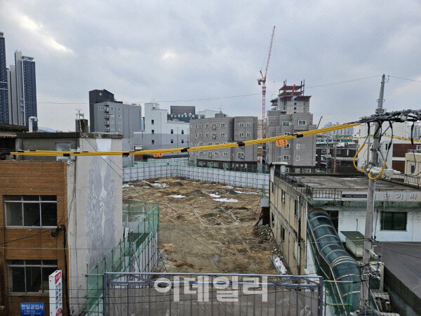 3일 멈춰 있는 태영건설 성수동 공사 현장. (사진=이데일리 박경훈 기자)