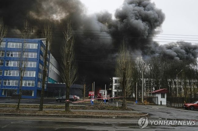 러시아에 공격받은 우크라이나 수도 키이우 [이미지출처=연합뉴스]