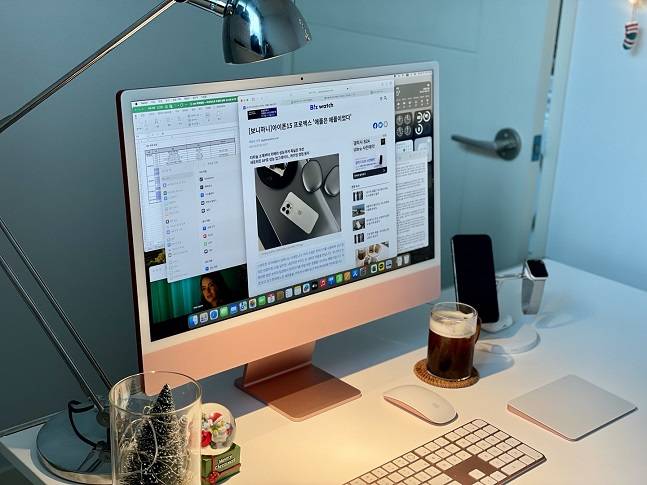 애플 아이맥 신제품./사진=백유진 기자 byj@