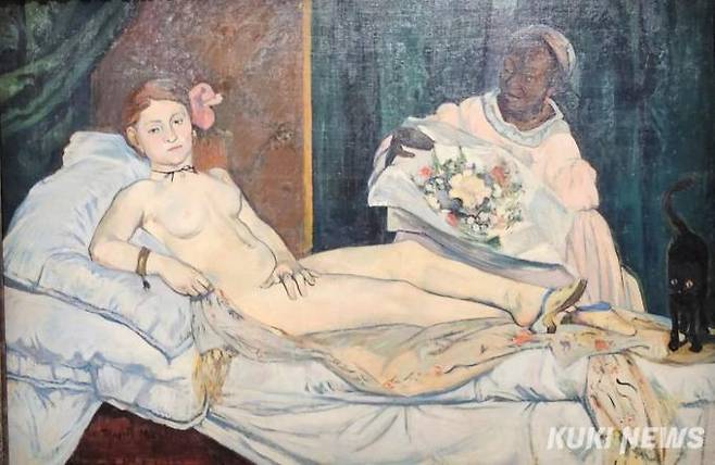 폴 고갱, ’올랭피아, 마네를 존경하며‘, 1891, 캔버스에 유채, 89x130cm, 개인소장