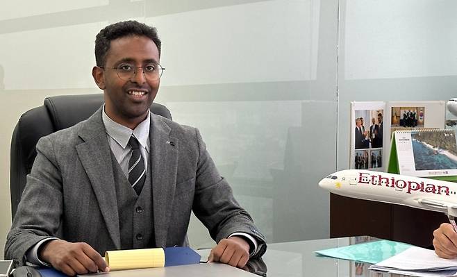 미어탭 테클라예 에티오피아 항공 한국지사장.  /사진= 강예신 여행+ 기자
