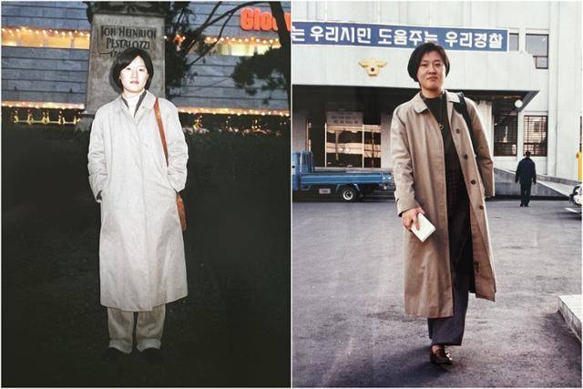 지금으로부터 약 30년 전, 기자로 일할 당시 그의 모습. 한 손엔 기자수첩을, 다른 손엔 펜을 들고 현장을 누볐다. 김희경씨 제공