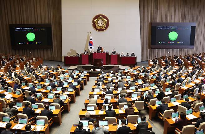‘이산화탄소 포집·수송·저장 및 활용에 관한 법률’(CCUS법) 제정안이 9일 국회 본회의를 통과했다. [연합]