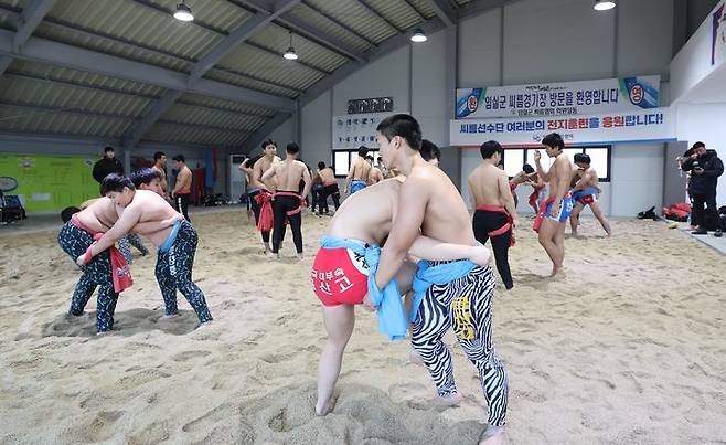 임실군씨름장에서 전지훈련 중인 씨름선수들 *재판매 및 DB 금지