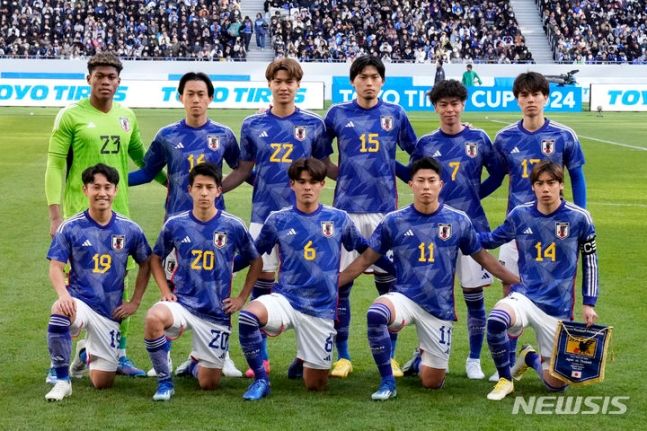 [도쿄=AP/뉴시스]일본 축구대표팀. 2024.01.01.