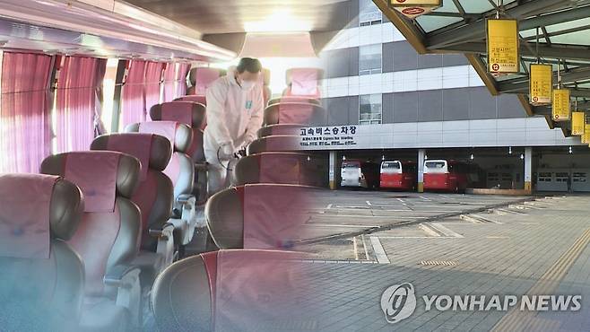 코로나19 여파로 시외버스 운영 중단 (CG) [연합뉴스TV 제공]