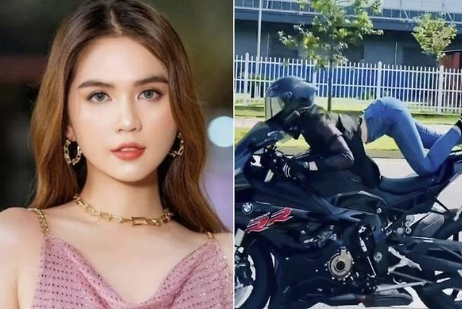 도로에서 곡예 운전을 하는 등 공공질서 위반 혐의로 기소 및 구금된 베트남 모델 쩐 티 응억 찐 [사진 = SNS 갈무리]