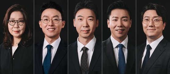 (왼쪽부터)슈가스퀘어의 박지영 대표변호사, 장건 변호사, 이시훈 변호사, 김주현 변호사, 성주경 변호사 /사진=슈가스퀘어 제공