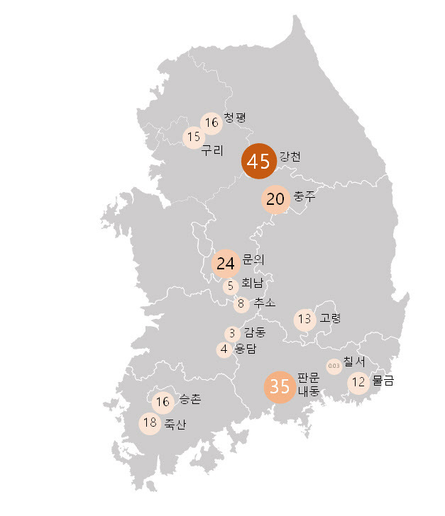 지난해 여름 수생태계 지점별 초미소남세균 비율(%)=환경부.