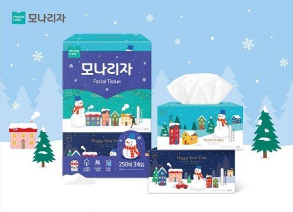모나리자의 '모나리자 미용티슈 겨울에디션' [사진 제공=모나리자]