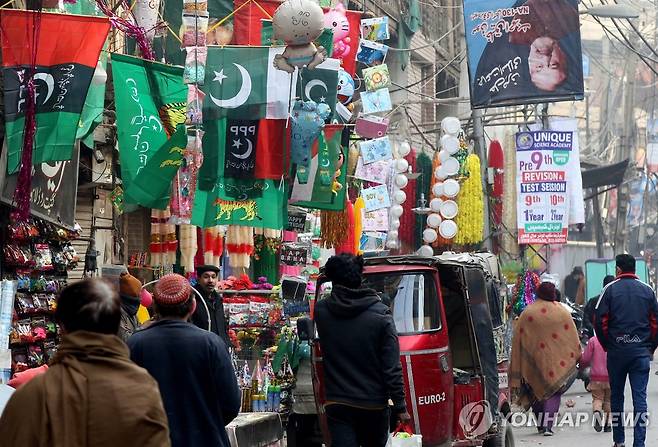 총선 앞둔 파키스탄 라호르 거리  [EPA 연합뉴스 자료사진. 재판매 및 DB 금지]