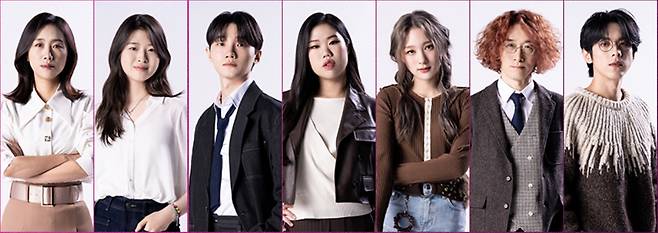 From left: Top 7 participants of "Sing Again 3" Kang Seung-hui, Leejean, So Soo-bin, Shin Hae-sol, Ejel, Choo Seung-yeop, and Hong Issac (JTBC)