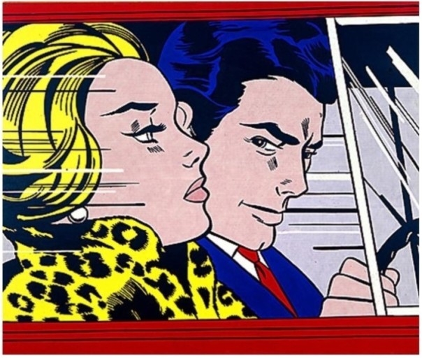 ‘차 안에서’(1963년, 캔버스에 마그나펜, 뉴욕 로이 리히텐슈타인 재단 소장)