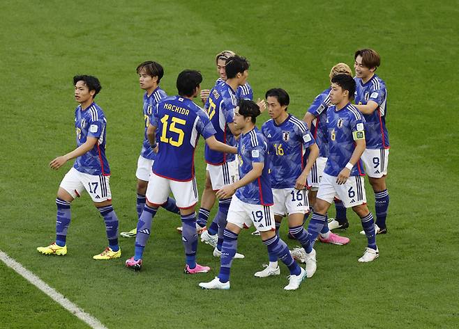 아시아축구연맹 아시안컵에서 통산 5회 우승에 도전하는 일본 축구대표팀. 로이터연합뉴스