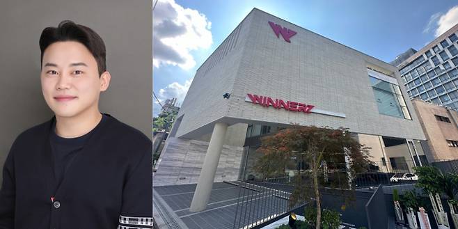 장영권 위너즈 대표와 위너즈 강남 사옥의 모습./사진=위너즈