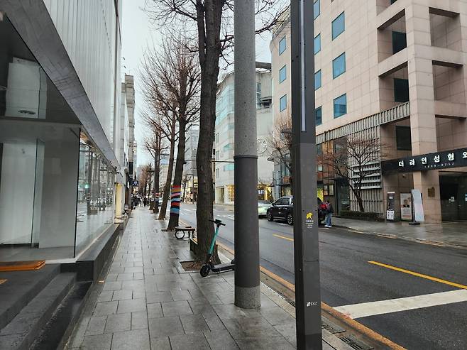 텅 빈 신사동 가로수길 주말 오후 모습. /사진=신현보 기자