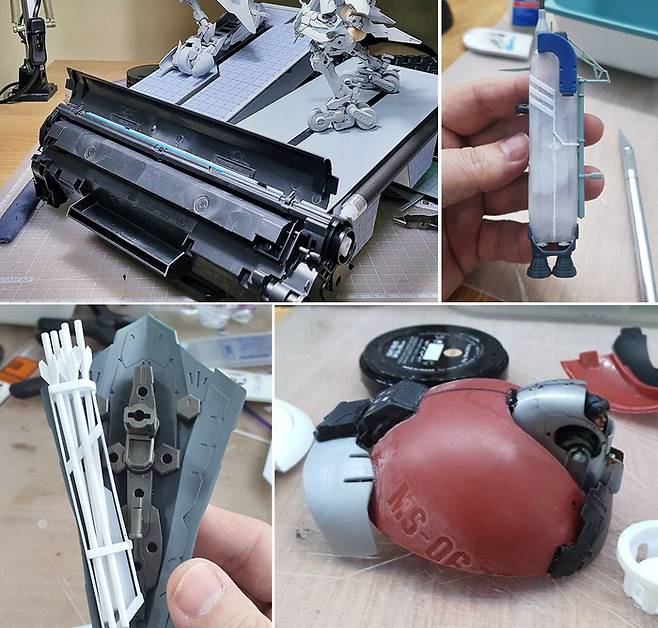 킷배싱은 킷과 킷을 조합하기도 하고 라이터, 프린트 토너등 어떤 주변 사물이라도 이용가능하다.