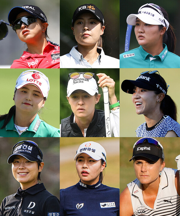 2024년 미국여자프로골프(LPGA) 투어 LPGA 드라이브온 챔피언십에 출전한 김세영, 유해란, 넬리 코다, 리디아 고, 렉시 톰슨(사진제공=Getty Images_LPGA). 전인지, 최혜진(사진제공=KLPGA). 이소미, 성유진(사진제공=Isaiah Bell_Epson Tour_LPGA)