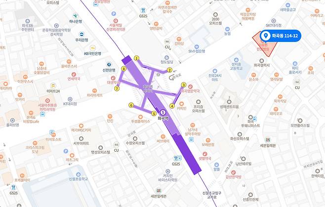 5호선 화곡역에 인접해 있는 페이커 타워 위치 [네이버 지도]