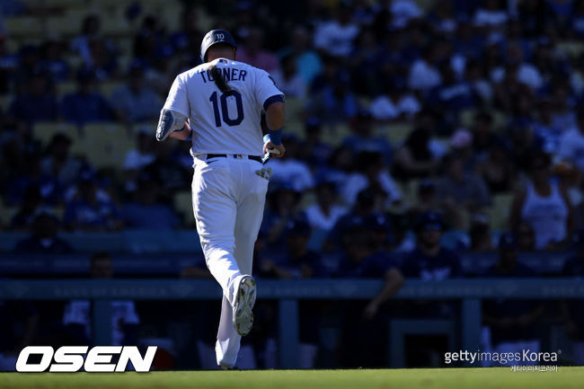 [사진] LA 다저스 시절 저스틴 터너. ⓒGettyimages(무단전재 및 재배포 금지)