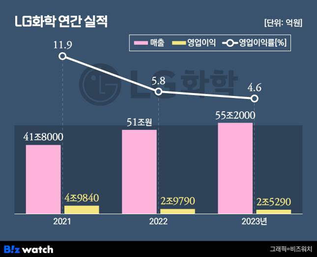 LG화학 연간 실적./그래픽=비즈워치