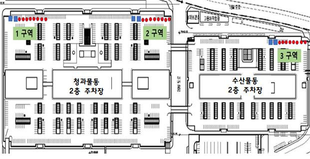 구리농수산물공사가 도매시장 내 설치한 전기차 충전소 위치도. /사진제공=구리농수산물공사