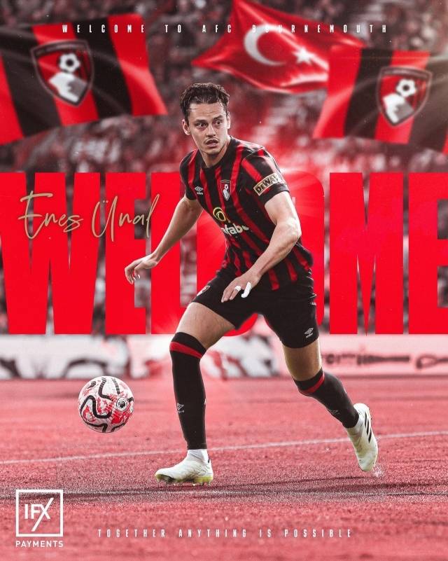 AFC 본머스가 맨체스터 시티 출신 공격수 에네스 위날(26)을 영입했다./AFC 본머스 트위터