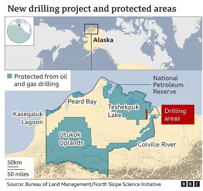 미국 알래스카주(州) 윌로 유전의 위치.[BBC]