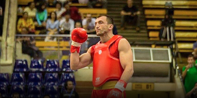 중국 무술 ‘우수’ 싼다 경기 승리 후 무슬림 살리호프. 사진=International Wushu Federation