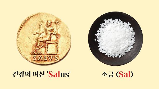 로마 네로 황제 시절 발행된 동전(왼쪽). 건강의 여신 '살루스'가 그러져 있습니다. [위키피디아 참조]
