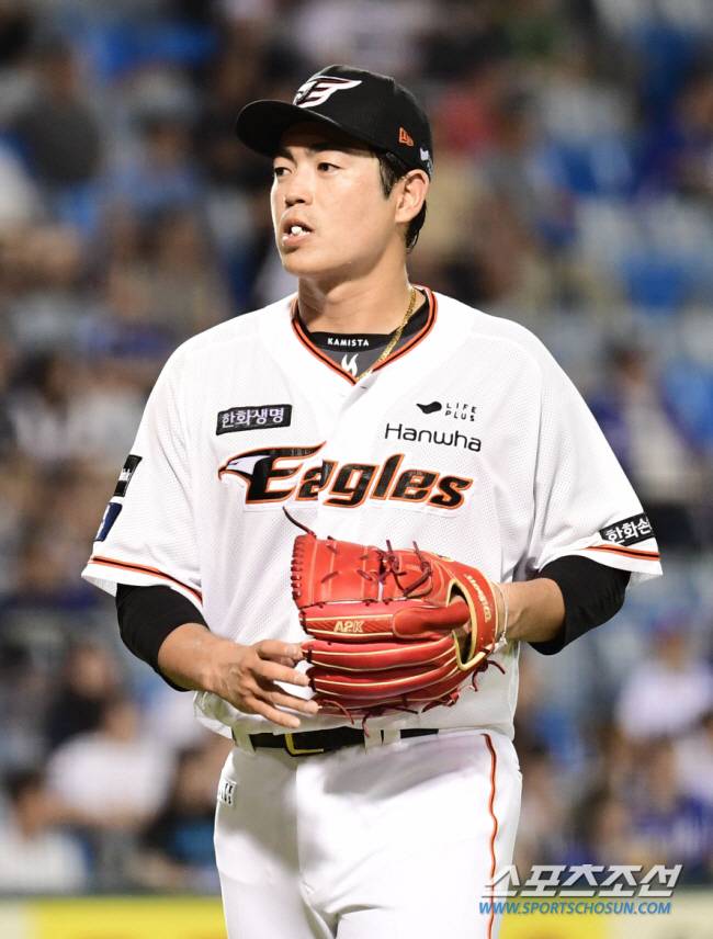 투구를 마치고 마운드를 내려오는 한화 선발 이태양. 대전=송정헌 기자songs@sportschosun.com/