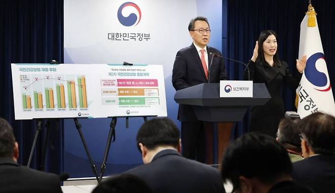 박민수 보건복지부 2차관이 4일 정부서울청사에서 제2차 건강보험 종합계획을 발표하고 있다. [사진=연합뉴스]