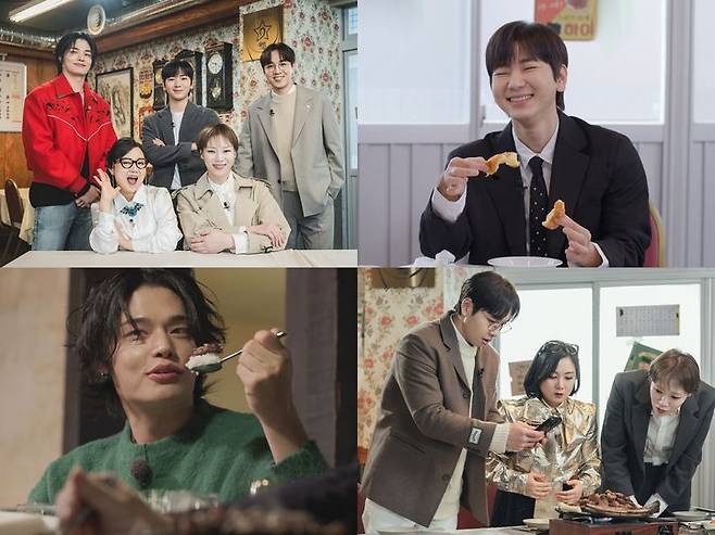 [서울=뉴시스] 5일 오후 10시 10분 방송되는 tvN 예능물 '줄 서는 식당2'에서는 줄슐랭 조사단인 개그우먼 박나래, 유튜버 입짧은 햇님, 그룹 'SG워너비' 멤버 겸 솔로가수 이석훈, 모델 겸 배우 정혁, 배우 이주승이 줄슐랭 가이드 선정 회의에 나선 모습이 그려진다. (사진=tvN 제공) 2024.02.05. photo@newsis.com *재판매 및 DB 금지