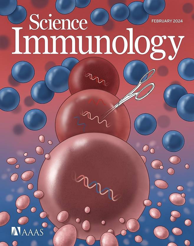 유전질환 결함유전자 교정-'사이언스 면역학' 표지 [A.Fisher/Science Immunology 제공. 재판매 및 Db 금지]