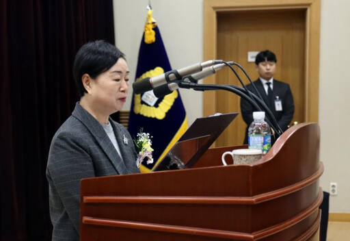 김귀옥 신임 인천지법 원장이 최근 열린 취임식에서 이야기하고 있다. 인천지법 제공