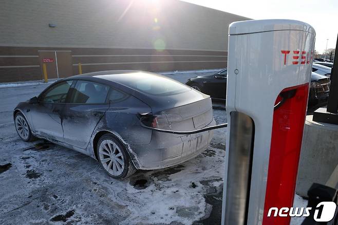 충전 중인 테슬라 차량. ⓒ AFP=뉴스1 ⓒ News1