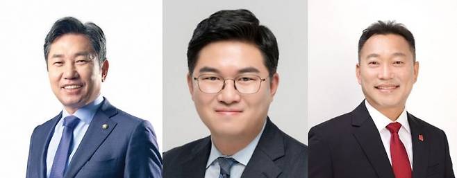 왼쪽부터 조오섭, 정준호, 김주업 예비후보.