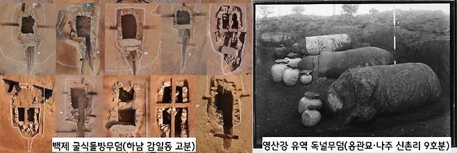 마한론자들은 영산강 유역에서 백제와는 전혀 다른 장례묘제의 전통이 이어진 것을 들어 이곳에서는 ‘옹관묘’로 대표되는 전혀 다른 문화가 성장했다고 주장한다.