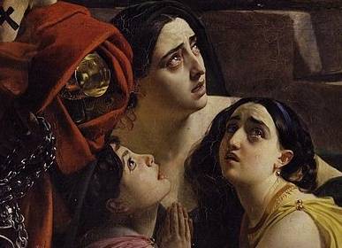 카를 브률로프, '폼페이 최후의 날'(일부 확대), 1833, 캔버스에 유채, 456.5x651cm, 러시아 미술관