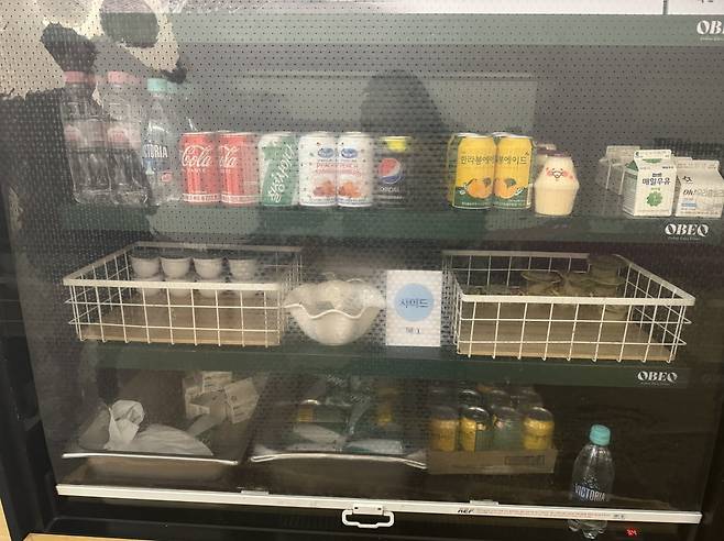 엔씨소프트 테이크아웃(Take-out)존에 위치한 각종 음료들, 모두 무료로 이용 가능하다/사진=유지희 기자