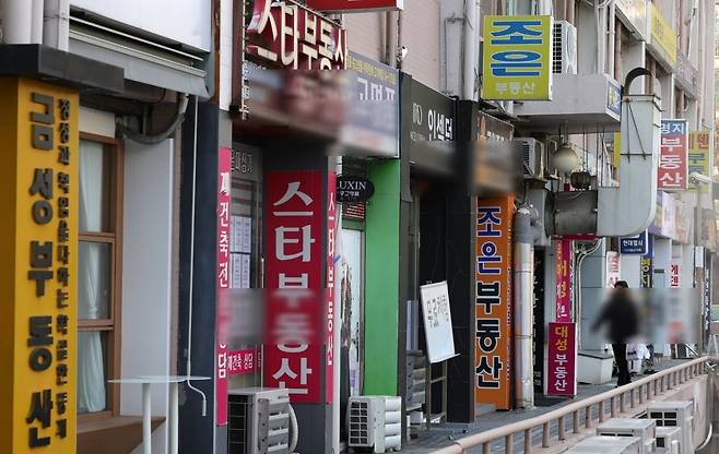 은마 아파트 상가 내의 중개업소들. / 사진=한경DB