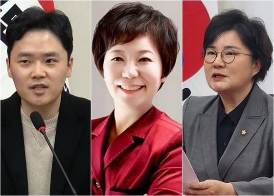 왼쪽부터 구자룡 비대위원, 정미경 전 의원, 조수진 의원 〈사진=페이스북 캡처〉