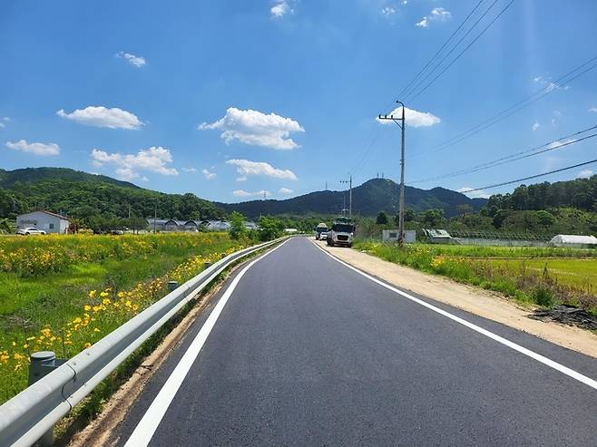 2023년 개발제한구역 주민지원사업으로 추진된 경기 양주시 광사동 도로정비사업. 경기도 제공