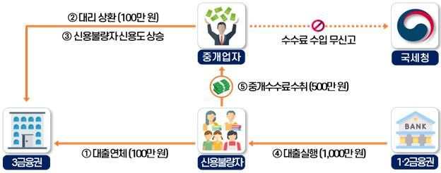 [세종=뉴시스] 불법사금융 조사 사례. (자료=국세청 제공) *재판매 및 DB 금지