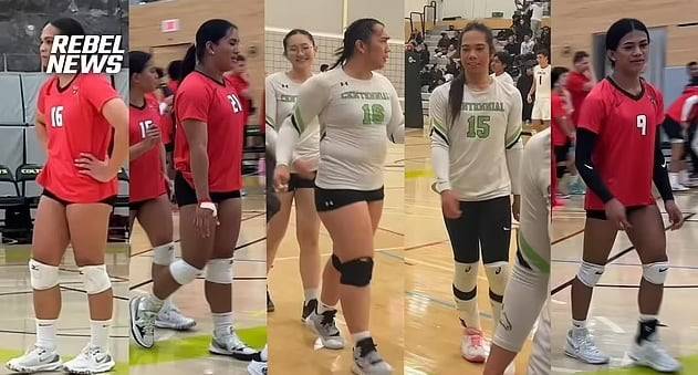 캐나다 대학 여자 배구 경기에 출전한 트랜스젠더 선수들. /리벨뉴스