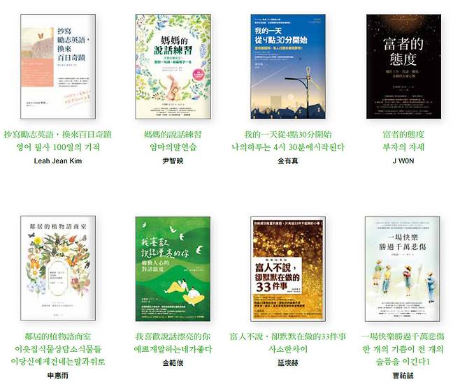 위안션 출판사에서 펴냈던 한국 비문학 작품들의 목록 중 일부.