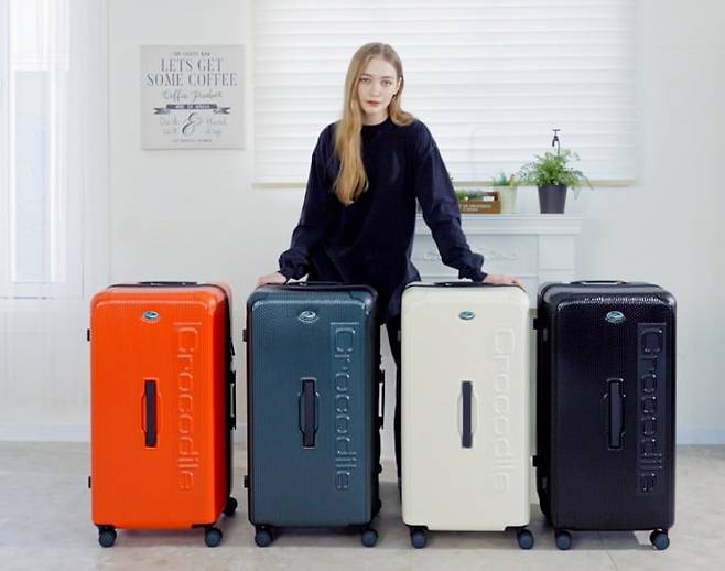 크로커다일 캐리어 루비 레드, 에메럴드 그린, 펄 베이지, 사파이어 블랙 색상. 사진=모아그린상회